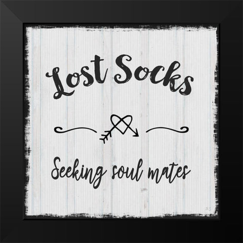 Lost Socks Black Modern Wood Framed Art Print by Jill, Susan