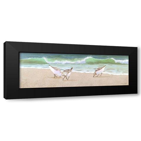 Beach Buddies Black Modern Wood Framed Art Print by Seslar, Lin