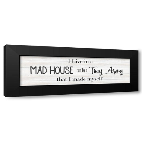 Tiny Army Black Modern Wood Framed Art Print with Double Matting by CAD Designs