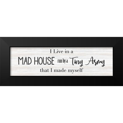 Tiny Army Black Modern Wood Framed Art Print by CAD Designs