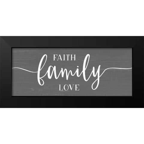 Family Grey Black Modern Wood Framed Art Print by Carpentieri, Natalie