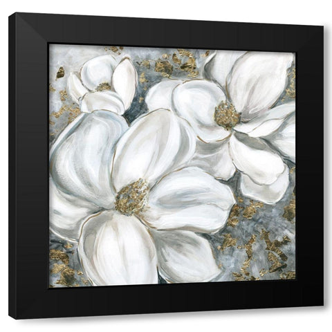 Majestic Magnolias Black Modern Wood Framed Art Print with Double Matting by Robinson, Carol