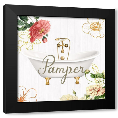Pamper Black Modern Wood Framed Art Print with Double Matting by Jill, Susan