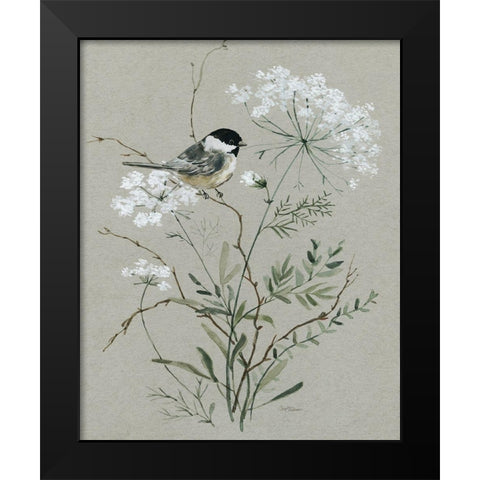 Bouquet of Grace Bird I Black Modern Wood Framed Art Print by Robinson, Carol