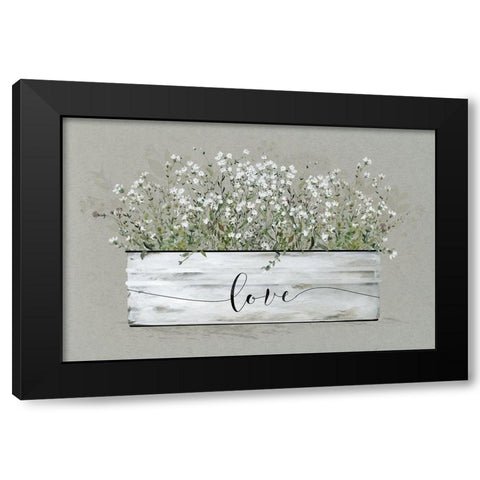Bouquet of Grace Bucket Love Black Modern Wood Framed Art Print with Double Matting by Robinson, Carol
