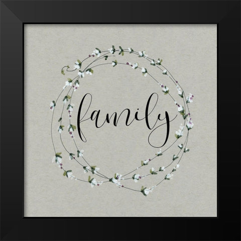 Bouquet of Grace Family Wreath Black Modern Wood Framed Art Print by Robinson, Carol