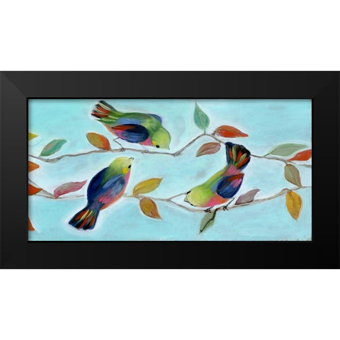 Bitty Birds I Black Modern Wood Framed Art Print by Brooks, Donna