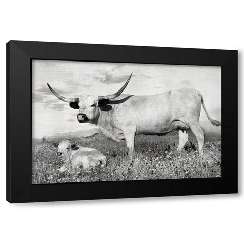 Buttercup and Bluebonnet Black Modern Wood Framed Art Print by Ditto, Larry