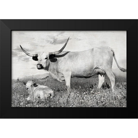 Buttercup and Bluebonnet Black Modern Wood Framed Art Print by Ditto, Larry