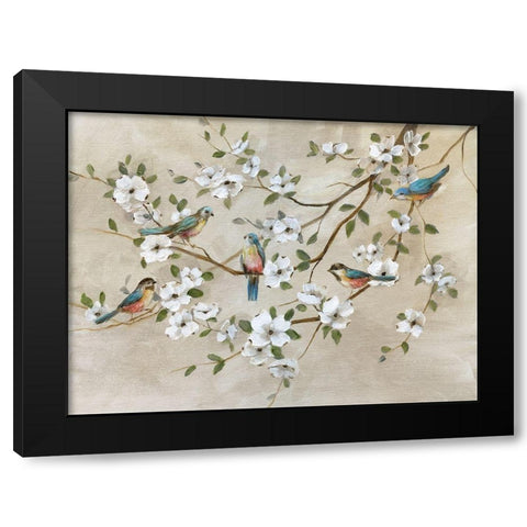 Birds of a Feather Black Modern Wood Framed Art Print with Double Matting by Nan