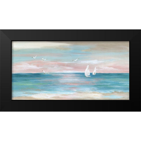 Pastel Sunset Black Modern Wood Framed Art Print by Nan