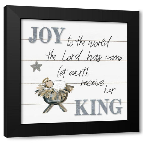 The Lord Has Come Black Modern Wood Framed Art Print by Robinson, Carol