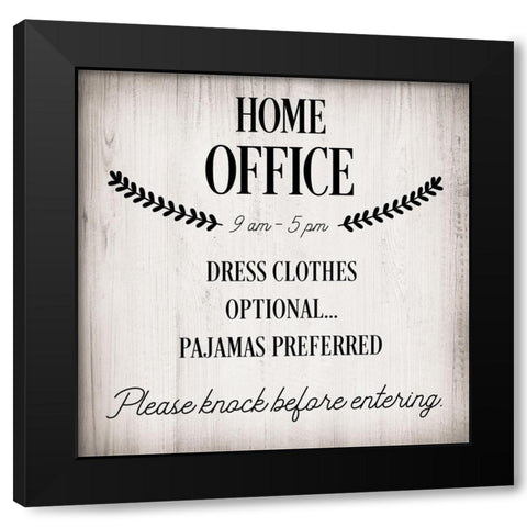 Home Office Black Modern Wood Framed Art Print by CAD Designs