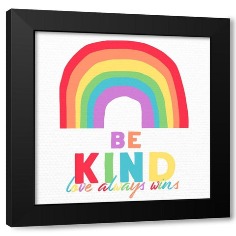 Be Kind Black Modern Wood Framed Art Print with Double Matting by Santiago, Daniela