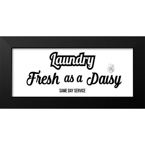 Daisy Laundry Black Modern Wood Framed Art Print by Jill, Susan