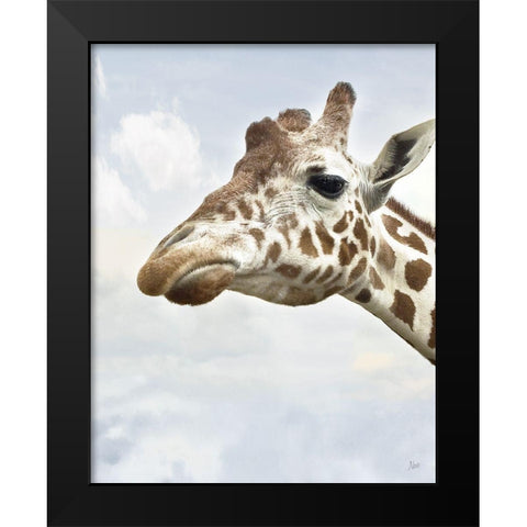 Grumpy Black Modern Wood Framed Art Print by Nan