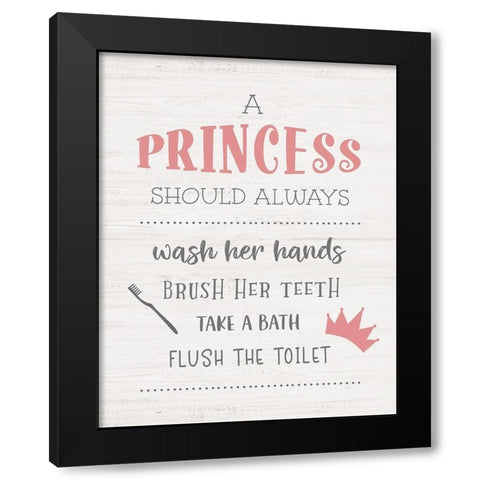 Princess Bath Black Modern Wood Framed Art Print by Carpentieri, Natalie