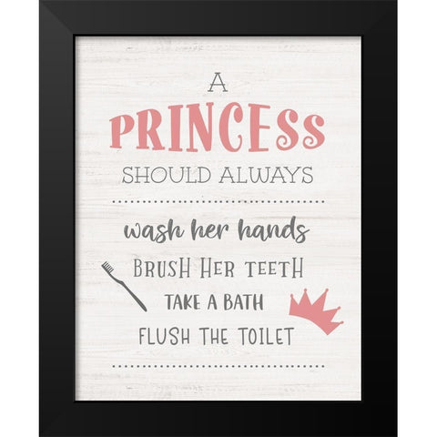 Princess Bath Black Modern Wood Framed Art Print by Carpentieri, Natalie