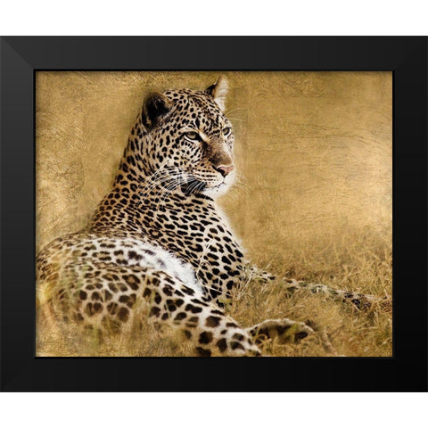 Tall Grass Gold Black Modern Wood Framed Art Print by Soulders, Paul