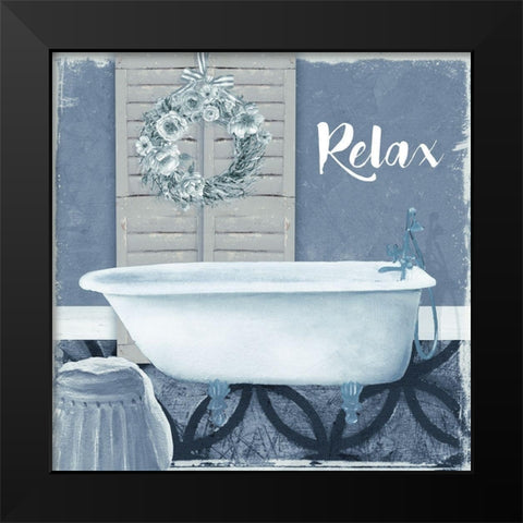 Relax Black Modern Wood Framed Art Print by Robinson, Carol