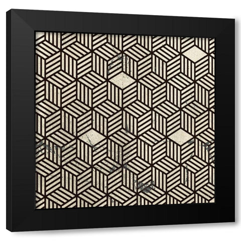 Black and White Box Black Modern Wood Framed Art Print with Double Matting by Jill, Susan