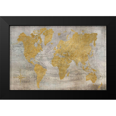 Golden World Black Modern Wood Framed Art Print by Jill, Susan