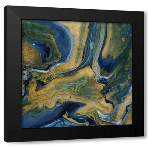 Golden Sea Black Modern Wood Framed Art Print by Craven, Katrina