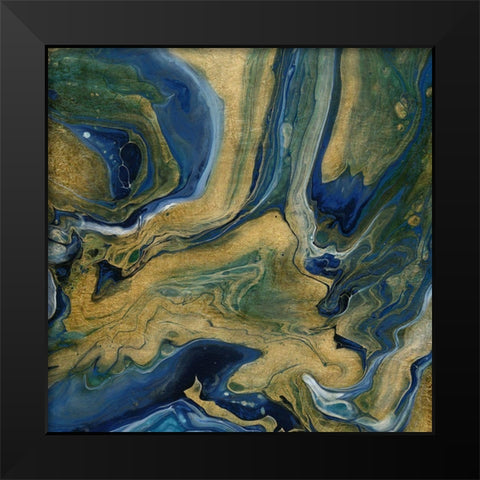 Golden Sea Black Modern Wood Framed Art Print by Craven, Katrina
