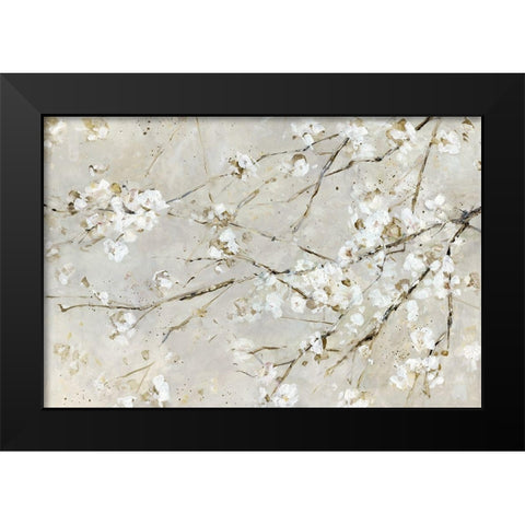 Blossom Confetti Black Modern Wood Framed Art Print by Swatland, Sally