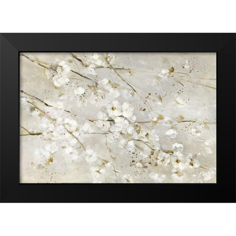 Soft Spring Blossoms Black Modern Wood Framed Art Print by Swatland, Sally