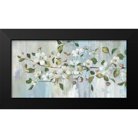 Painterly Blossoms Black Modern Wood Framed Art Print by Nan