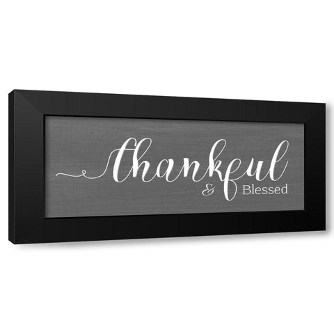 Thankful Black Modern Wood Framed Art Print by Santiago, Daniela