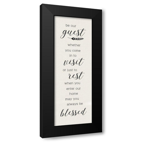 Be Our Guest Black Modern Wood Framed Art Print with Double Matting by CAD Designs