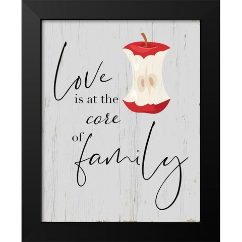 Core of Family Black Modern Wood Framed Art Print by Santiago, Daniela