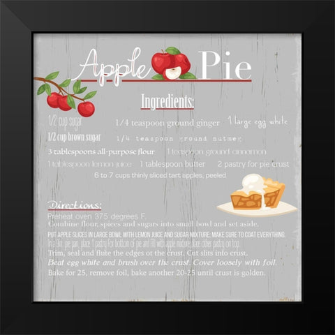 Apple Pie Black Modern Wood Framed Art Print by Santiago, Daniela
