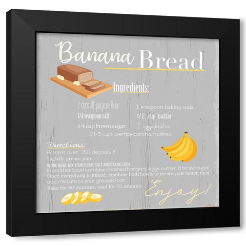 Banana Bread Black Modern Wood Framed Art Print by Santiago, Daniela