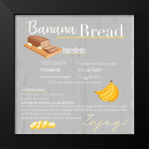 Banana Bread Black Modern Wood Framed Art Print by Santiago, Daniela