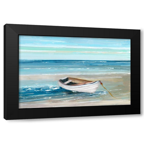 Shore Hopping Black Modern Wood Framed Art Print with Double Matting by Swatland, Sally