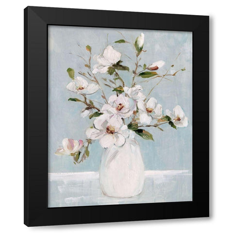 Magnolia Charm Black Modern Wood Framed Art Print with Double Matting by Swatland, Sally