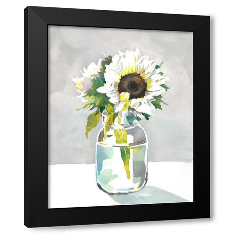 Sunflower I Black Modern Wood Framed Art Print by Troise Heidel, Theresa