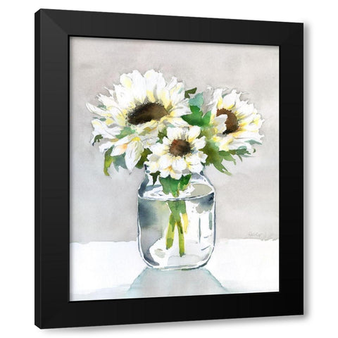 Sunflower II Black Modern Wood Framed Art Print with Double Matting by Troise Heidel, Theresa