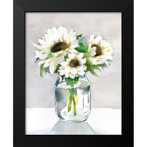 Sunflower II Black Modern Wood Framed Art Print by Troise Heidel, Theresa