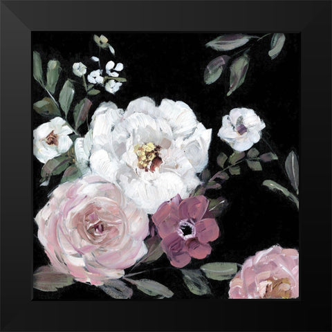 Rose Garden Romance I Black Modern Wood Framed Art Print by Swatland, Sally