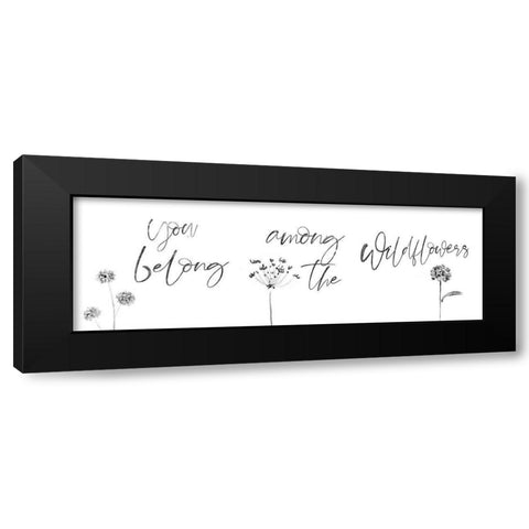 Among the Wildflowers Black Modern Wood Framed Art Print with Double Matting by CAD Designs