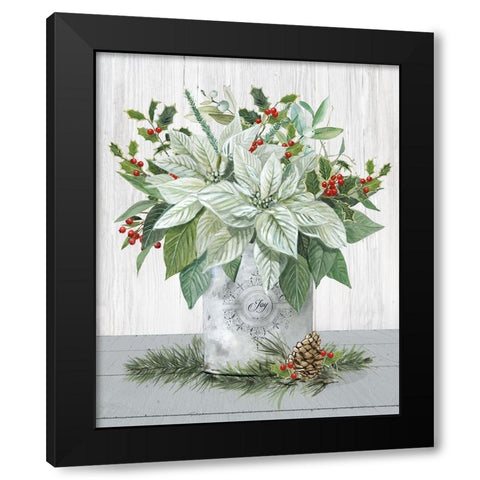 Farmhouse Christmas Joy Black Modern Wood Framed Art Print with Double Matting by Robinson, Carol