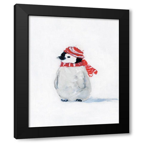 Penguin Play II Black Modern Wood Framed Art Print by Swatland, Sally