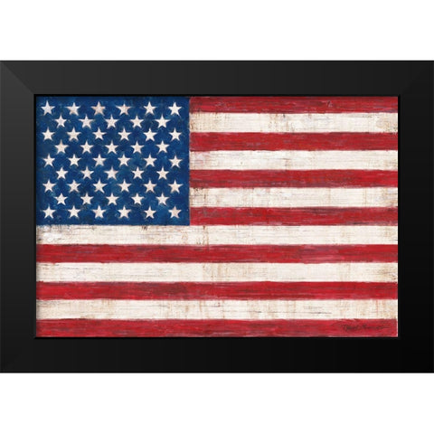 Old Glory Black Modern Wood Framed Art Print by Manning, Ruane