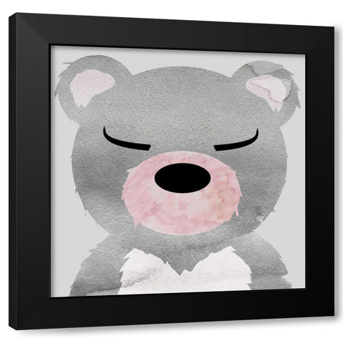 Bear Black Modern Wood Framed Art Print by Santiago, Daniela