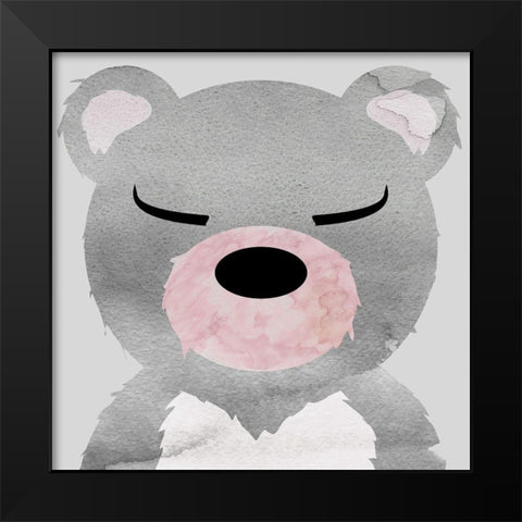 Bear Black Modern Wood Framed Art Print by Santiago, Daniela