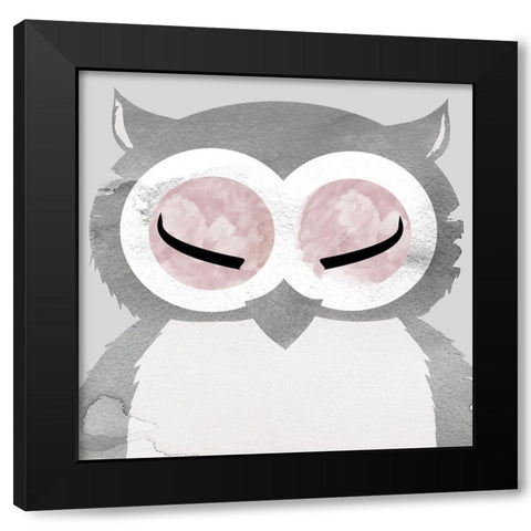Owl Black Modern Wood Framed Art Print by Santiago, Daniela